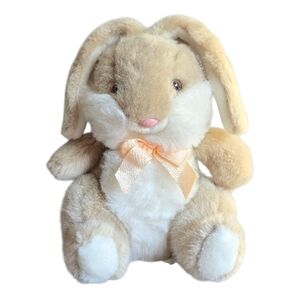 *VTG* Hoppy Rabbit Plushie,  Adorable Tan and White Plush Bunny